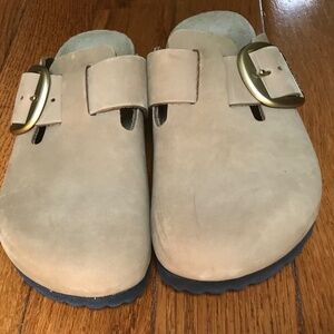 Birkenstock Boston Big Buckle Clog, Tan, 41